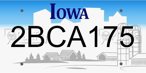 2BCA175 Iowa License Plate