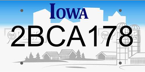 2BCA178 Iowa License Plate