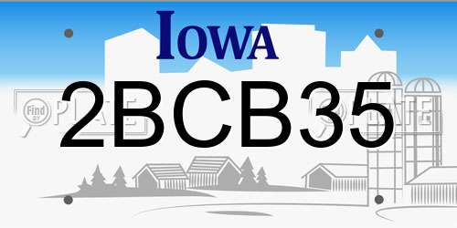 2BCB35 Iowa License Plate