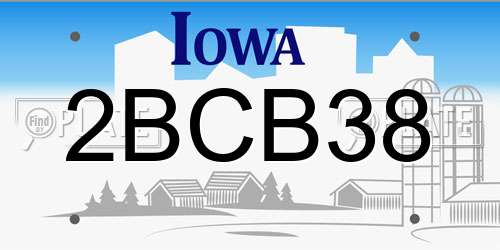 2BCB38 Iowa License Plate