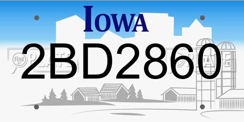 2BD2860 Iowa License Plate