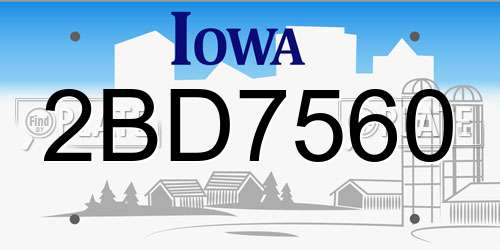 2BD7560 Iowa License Plate