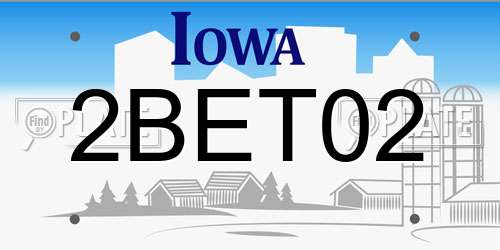 2BET02 Iowa License Plate