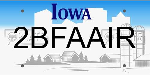 2BFAAIR Iowa License Plate