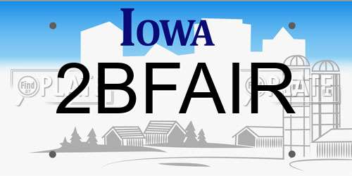 2BFAIR Iowa License Plate