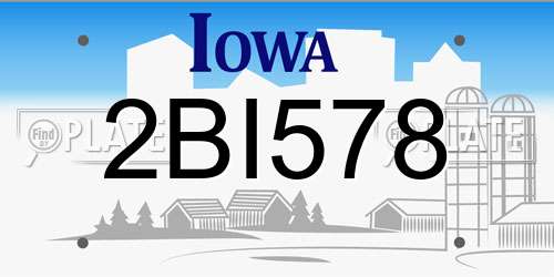 2BI578 Iowa License Plate