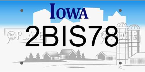 2BIS78 Iowa License Plate