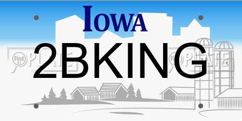 2BKING Iowa License Plate