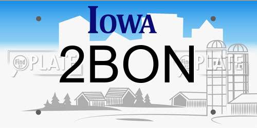 2BON Iowa License Plate