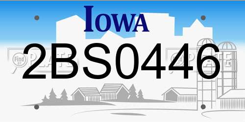 2BS0446 Iowa License Plate