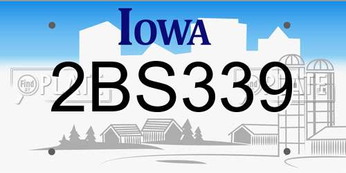 2BS339 Iowa License Plate