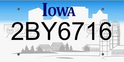 2BY6716 Iowa License Plate