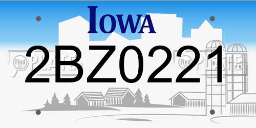 2BZ0221 Iowa License Plate