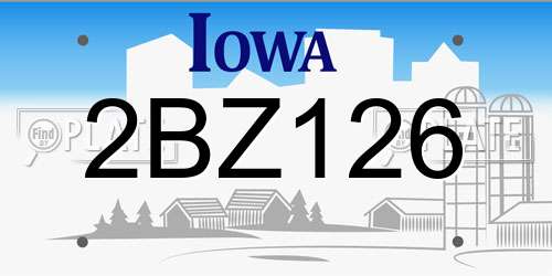 2BZ126 Iowa License Plate