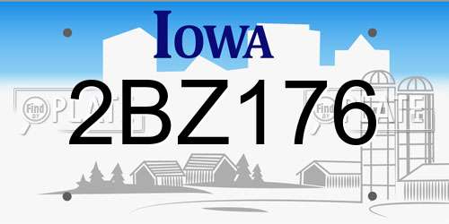 2BZ176 Iowa License Plate