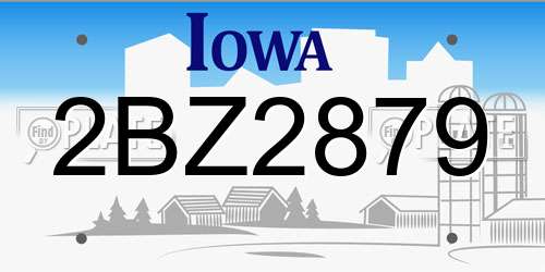 2BZ2879 Iowa License Plate