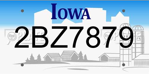2BZ7879 Iowa License Plate