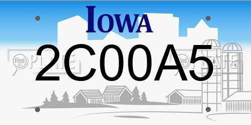 2C00A5 Iowa License Plate