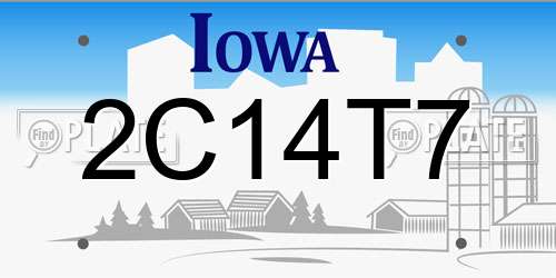 2C14T7 Iowa License Plate