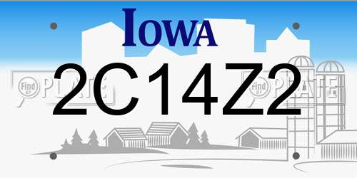 2C14Z2 Iowa License Plate