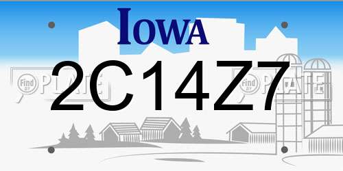 2C14Z7 Iowa License Plate