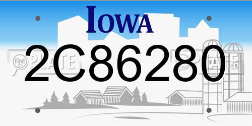 2C86280 Iowa License Plate