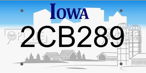 2CB289 Iowa License Plate