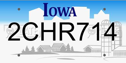 2CHR714 Iowa License Plate
