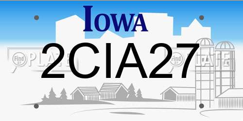 2CIA27 Iowa License Plate