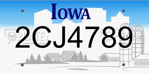 2CJ4789 Iowa License Plate