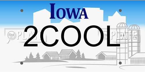 2COOL Iowa License Plate