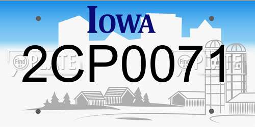 2CP0071 Iowa License Plate