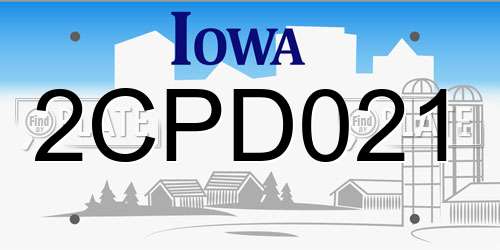 2CPD021 Iowa License Plate