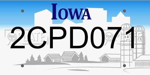 2CPD071 Iowa License Plate