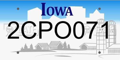 2CPO071 Iowa License Plate