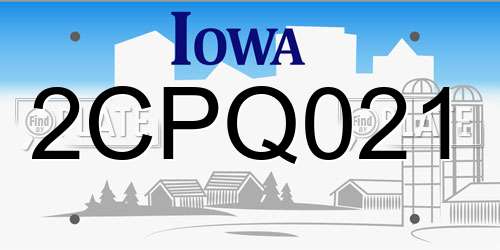 2CPQ021 Iowa License Plate