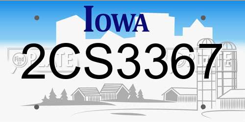 2CS3367 Iowa License Plate