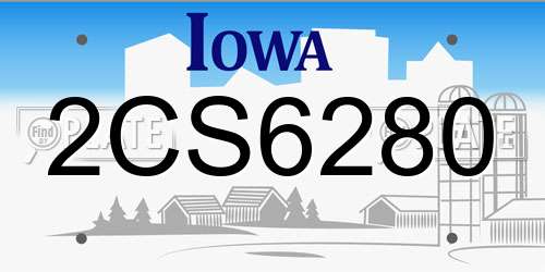 2CS6280 Iowa License Plate