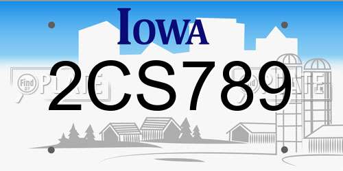 2CS789 Iowa License Plate