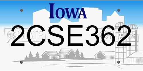 2CSE362 Iowa License Plate
