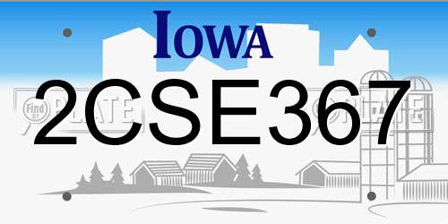 2CSE367 Iowa License Plate