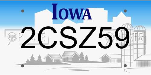 2CSZ59 Iowa License Plate