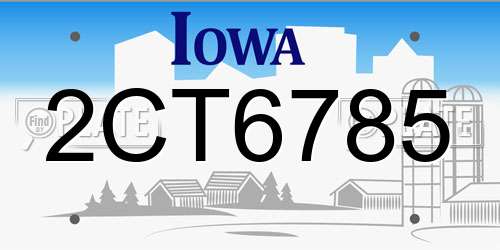 2CT6785 Iowa License Plate
