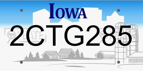 2CTG285 Iowa License Plate