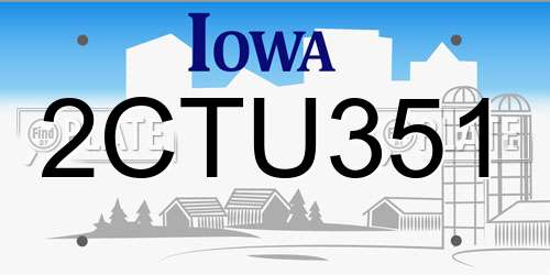 2CTU351 Iowa License Plate