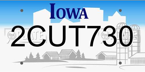 2CUT730 Iowa License Plate