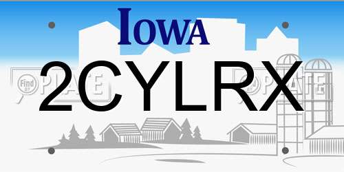 2CYLRX Iowa License Plate