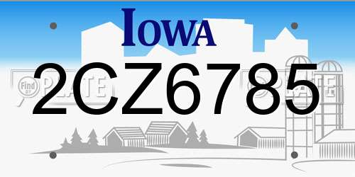 2CZ6785 Iowa License Plate