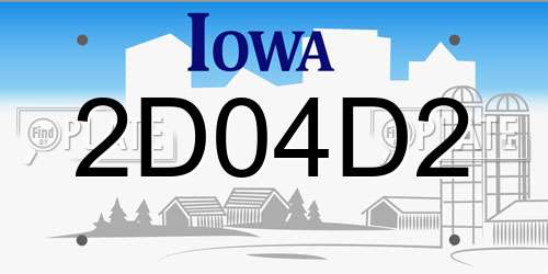 2D04D2 Iowa License Plate