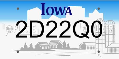 2D22Q0 Iowa License Plate